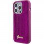 Guess Sequin Script Logo tok flitterekkel - iPhone 15 Pro - fukszia