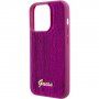 Guess Sequin Script Logo tok flitterekkel - iPhone 15 Pro - fukszia
