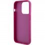 Guess Sequin Script Logo tok flitterekkel - iPhone 15 Pro - fukszia