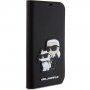 Karl Lagerfeld Saffiano Karl and Choupette NFT flip cover tok - iPhone 15 Pro - fekete