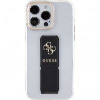 Guess Grip Stand 4G Metal Logo átlátszó tok állvánnyal - iPhone 15 Pro Max - átlátszó