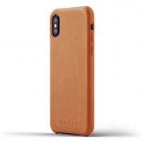 Mujjo Full Leather tok Apple iPhone X - sárgás-barna