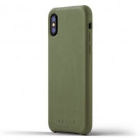 Mujjo Full Leather tok Apple iPhone X - olívazöld