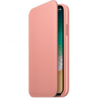 Eredeti Apple Folio bőr tok iPhone X - világos rózsaszín