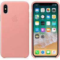 Eredeti Apple bőr tok iPhone X - világos rózsaszín