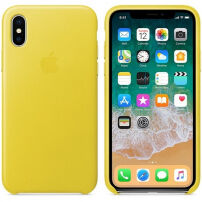 Eredeti Apple bőr tok iPhone X - tavaszi sárga