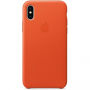 Eredeti Apple bőr tok iPhone X - élénk narancssárga