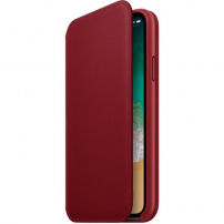 Eredeti Apple Folio bőr tok iPhone X - piros