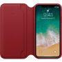 Eredeti Apple Folio bőr tok iPhone X - piros