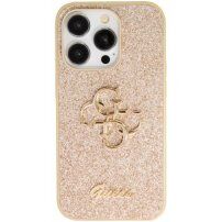 Guess Fixed Glitter 4G Metal Logo csillogó tok - iPhone 15 Pro Max - arany