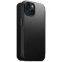 Nomad Modern Leather Folio flip cover tok MagSafe-vel - iPhone 15 - fekete
