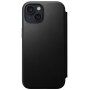 Nomad Modern Leather Folio flip cover tok MagSafe-vel - iPhone 15 - fekete