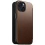 Nomad Modern Leather Folio flip cover tok MagSafe-vel - iPhone 15 - barna