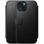 Nomad Modern Leather Folio flip cover tok MagSafe-vel - iPhone 15 Plus - fekete