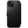 Nomad Modern Leather Folio flip cover tok MagSafe-vel - iPhone 15 Plus - fekete