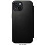 Nomad Modern Leather Folio flip cover tok MagSafe-vel - iPhone 15 Plus - fekete