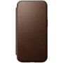 Nomad Modern Leather Folio flip cover tok MagSafe-vel - iPhone 15 Plus - barna
