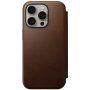 Nomad Modern Leather Folio flip cover tok MagSafe-vel - iPhone 15 Pro - barna