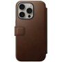 Nomad Modern Leather Folio flip cover tok MagSafe-vel - iPhone 15 Pro Max - barna