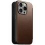 Nomad Modern Leather Folio flip cover tok MagSafe-vel - iPhone 15 Pro Max - barna