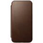 Nomad Modern Leather Folio flip cover tok MagSafe-vel - iPhone 15 Pro Max - barna