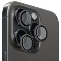 FIXED Camera Glass edzett üveg alumínium kerettel a hátsó kamera lencséjének védelmére - iPhone 15 Pro / 15 Pro Max - kozmikus szürke