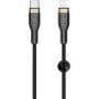 FIXED textil bevonatú töltő- és adatkábel PD 60W USB-C / Lightning - MFi iPhone / iPad / iPod / AirPods készülékhez - 2 m - fekete
