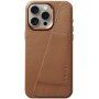 Mujjo Full Leather Wallet bőr tok kártyatároló zsebbel - iPhone 15 Pro Max - barna