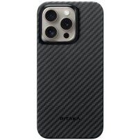 Pitaka MagEZ 4 1500D szénszál mintás tok - iPhone 15 Pro - szürke