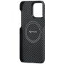 Pitaka MagEZ 4 1500D szénszál mintás tok - iPhone 15 Pro - szürke