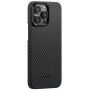 Pitaka MagEZ 4 1500D szénszál mintás tok - iPhone 15 Pro - szürke