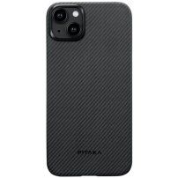 Pitaka MagEZ 4 600D szénszál mintás tok - iPhone 15 Plus - szürke