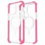 Átlátszó tok színes kerettel és MagSafe -vel - iPhone 15 Plus - neon rózsaszín