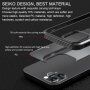 Ütésálló átlátszó tok szénszálas textúrával - iPhone 11 Pro Max - kék