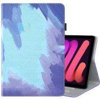 Tok kártyatároló hellyel - akvarell mintás - iPad mini 6 / mini 7 - kék