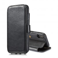 2 az egyben levehető retró tok iPhone X / XS - fekete
