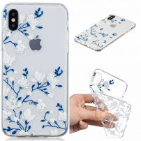 Műanyag tok iPhone X / XS - fehér virágok