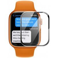 ENKAY edzett 3D üvegfólia fekete kerettel Apple Watch 45mm-es órához