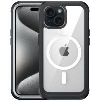 Ütésálló tok megerősített sarkokkal és MagSafe funkcióval iPhone 15 Plus készülékhez - fekete