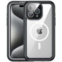 Ütésálló, vízálló tok MagSafe funkcióval iPhone 15 Pro Max készülékhez - fekete