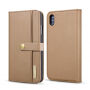 2 az egyben levehető flip cover tok iPhone XS Max - barna