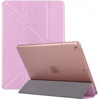 Selyem tok origami állvánnyal iPad mini 4 / 5 készülékhez - rózsaszín