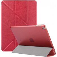 Selyem tok origami állvánnyal iPad mini 4 / 5 készülékhez - piros