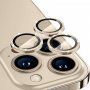 ENKAY hátsó kamera lencsevédő üveg csillogó kerettel iPhone 15 Pro / 15 Pro Max készülékhez - arany