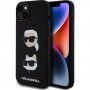 Karl Lagerfeld Karl és Choupette Heads szilikon tok iPhone 15 Plus készülékhez - fekete