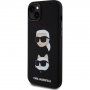 Karl Lagerfeld Karl és Choupette Heads szilikon tok iPhone 15 Plus készülékhez - fekete