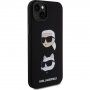 Karl Lagerfeld Karl és Choupette Heads szilikon tok iPhone 15 Plus készülékhez - fekete