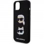 Karl Lagerfeld Karl és Choupette Heads szilikon tok iPhone 15 Plus készülékhez - fekete
