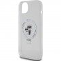 Karl Lagerfeld Ringstand Karl és Choupette tok flip fedőlappal és MagSafe funkcióval iPhone 15 Plus készülékhez - átlátszó