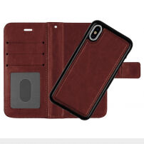 2 az egyben levehető flip cover védő tok Apple iPhone XS / iPhone X - barna